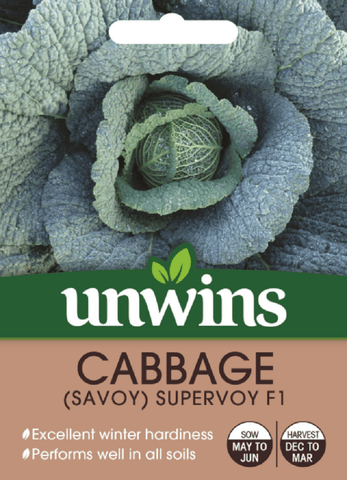 Unwins Cabbage Seeds Unwins Cabbage Savoy Supervoy F1 Seeds