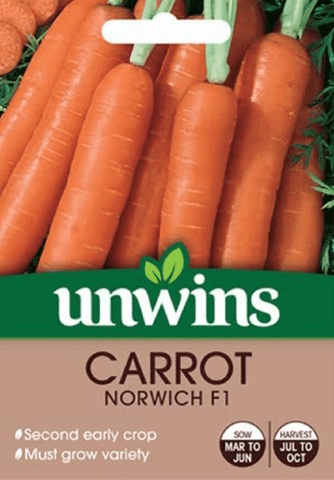 Unwins Carrot Seeds Unwins Carrot Norwich F1 Seeds