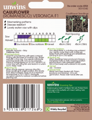 Unwins Cauliflower Seeds Unwins Cauliflower Romanesco Veronica F1