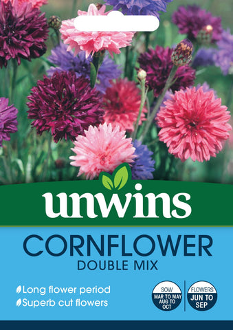 Unwins Flower Seeds Unwins Cornflower Double Mix