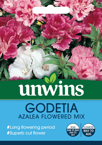 Unwins Flower Seeds Unwins Godetia Azalea Flowered Mix