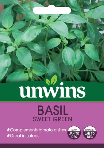 Unwins Vegetable Seeds Unwins Herb Basil Sweet Green
