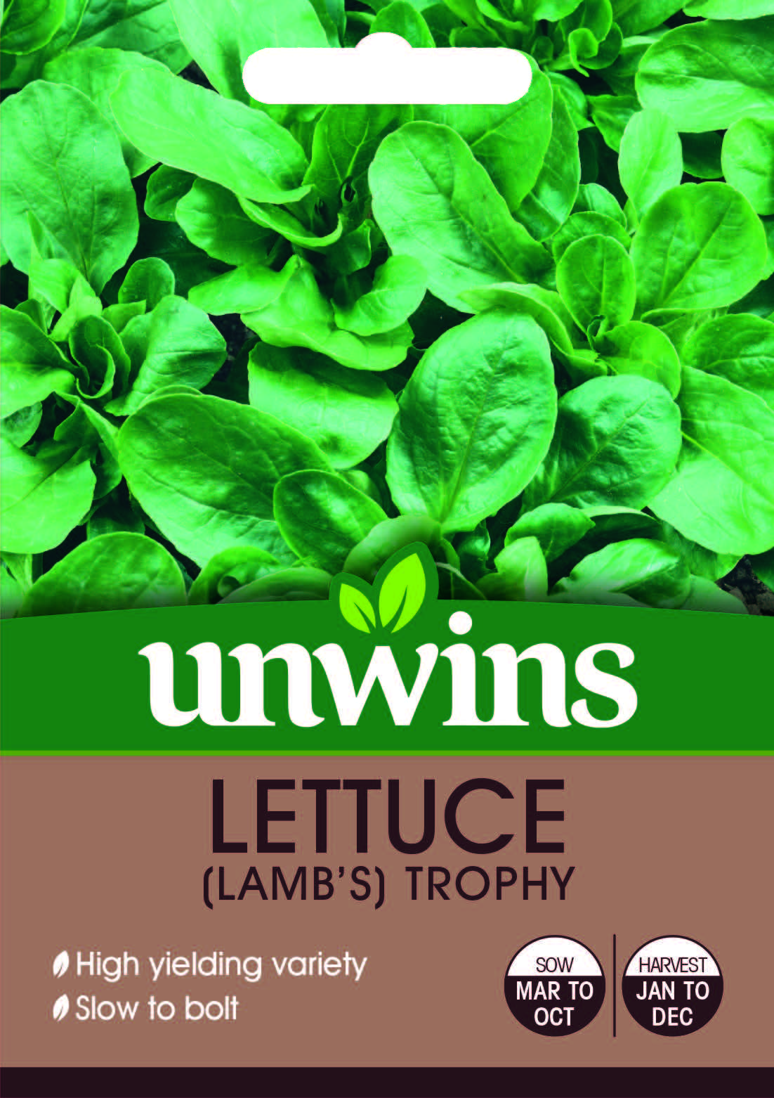 Unwins Vegetable Seeds Unwins Lettuce Lambs Trophy (Leaves)