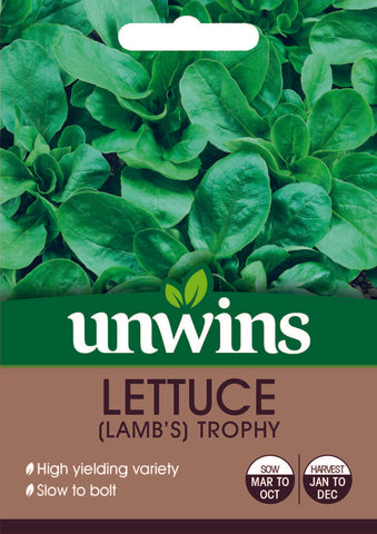 Unwins Vegetable Seeds Unwins Lettuce Lambs Trophy (Leaves)