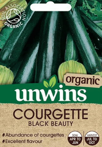 Unwins Courgette Seeds Unwins Organic Courgette Black Beauty Seeds