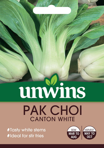 Unwins Vegetable Seeds Unwins Pak Choi Canton White