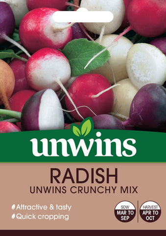 Unwins Vegetable Seeds Unwins Radish (Globe) Crunchy mix