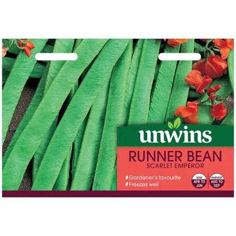 Unwins Vegetable Seeds Unwins Runner Bean Scarlett Emperor