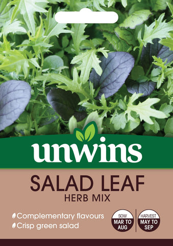 Unwins Vegetable Seeds Unwins Salad Leaf Herb Mix