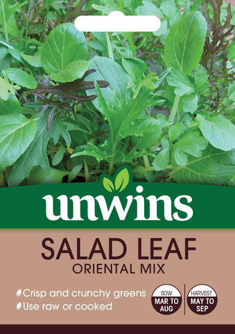 Unwins Vegetable Seeds Unwins Salad Leaf Oriental Mix
