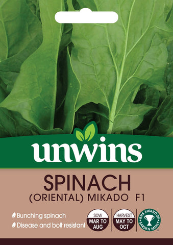 Unwins Vegetable Seeds Unwins Spinach (Oriental) Mikado F1