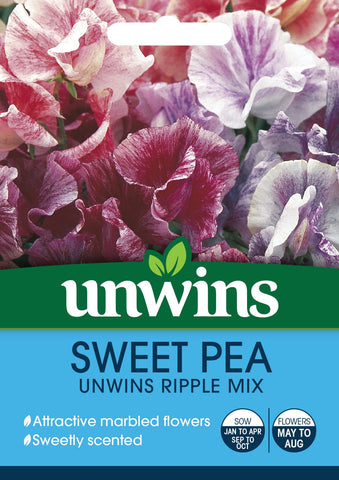 Unwins Flower Seeds Unwins Sweet Pea Ripple mixed