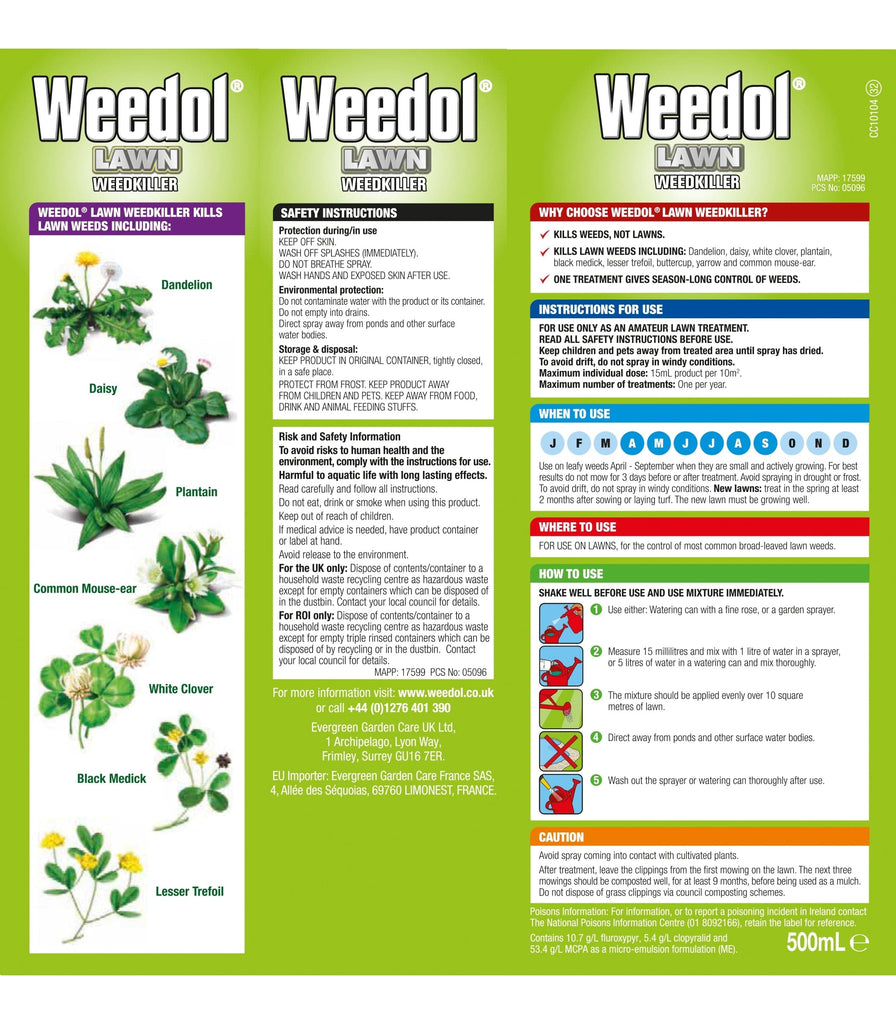 Weedol Lawn Weed Control Weedol Lawn Weedkiller Concentrate 500ml