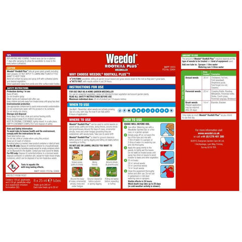Evergreen Garden Care Weed Control Weedol Rootkill Liquid Concentrate Tubes 6+2 Extra