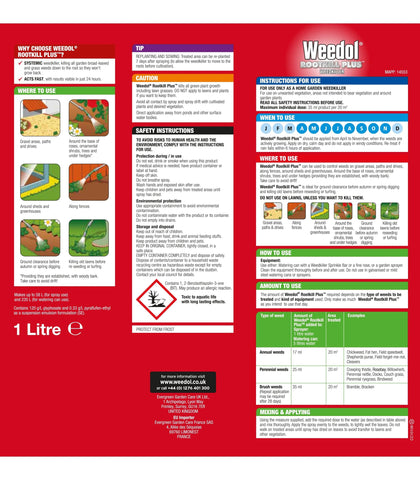 Weedol Weed Control Weedol Rootkill Plus Liquid Concentrate 1L