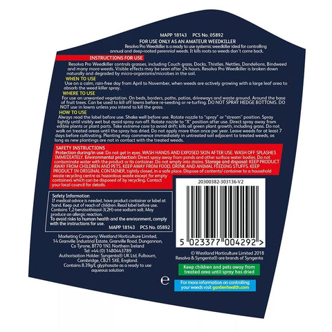 Resolva Weed Control Westland Resolva Pro Xtra Tough Weedkiller Ready to Use 1 Litre