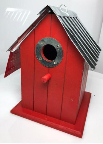 Panacea Nest Boxes Wild Bird Nest Box / Birdhouse Wood with corrugated roof - 6 Various Colours