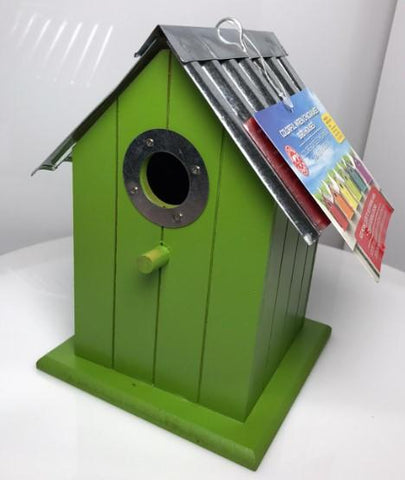 Panacea Nest Boxes Wild Bird Nest Box / Birdhouse Wood with corrugated roof - 6 Various Colours