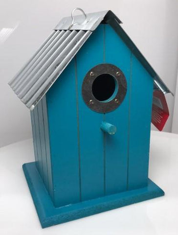 Panacea Nest Boxes Wild Bird Nest Box / Birdhouse Wood with corrugated roof - 6 Various Colours