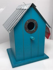 Panacea Nest Boxes Wild Bird Nest Box / Birdhouse Wood with corrugated roof - 6 Various Colours
