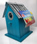Panacea Nest Boxes Blue Wild Bird Nest Box / Birdhouse Wood with corrugated roof - 6 Various Colours