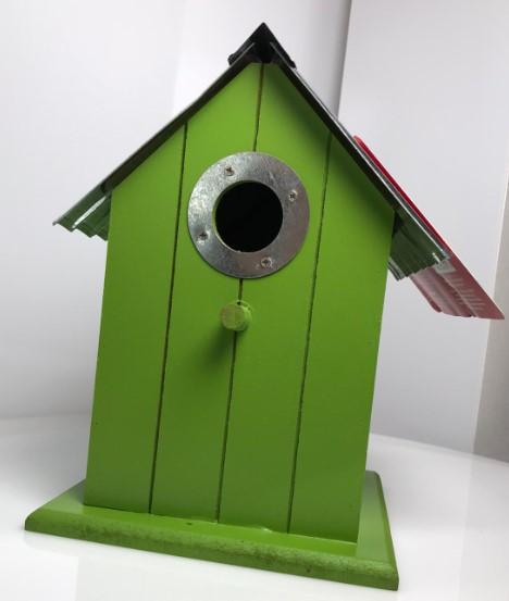 Panacea Nest Boxes Green Wild Bird Nest Box / Birdhouse Wood with corrugated roof - 6 Various Colours