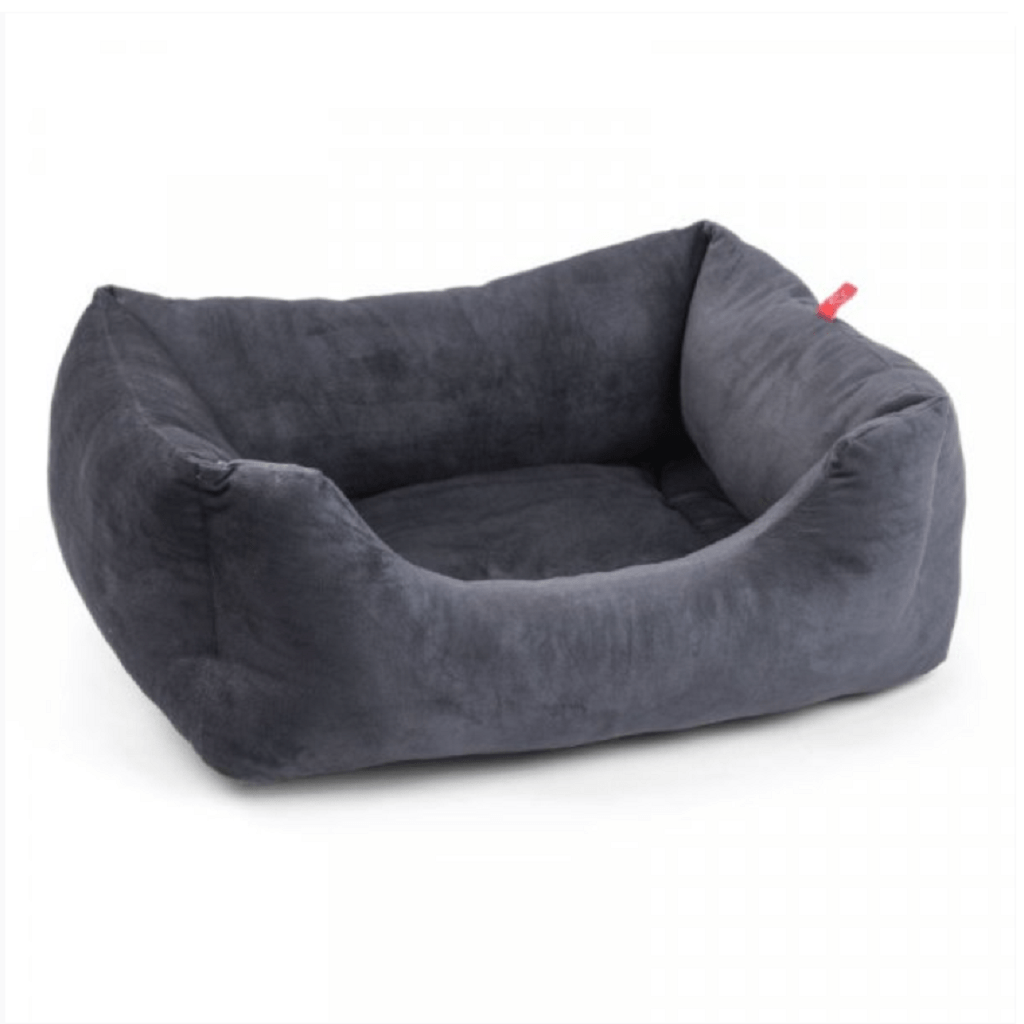Zoon Charcoal Grey Velour Square Dog Bed Trowell Garden Centre