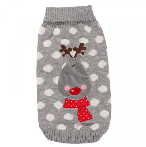 Zoon Dog Apparel Zoon Polka Rudolph Dog Jumper